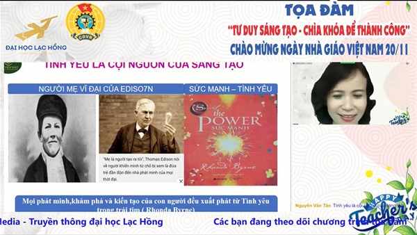 Tọa đàm trực tuyến "Tư duy sáng tạo – Chìa khoá để thành công”